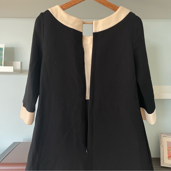 Vintage Gio Guerreri Wool Black and Beige Buttoned A-line ¾ Sleeves Dress - Picture 7 of 15